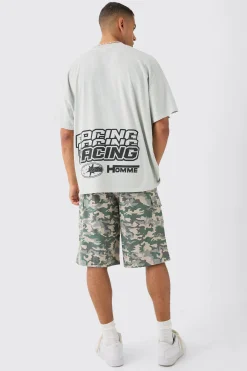 Oversized Moto Racing Print T-shirt | UK^boohooMAN Best