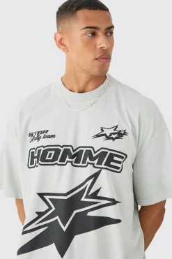 Oversized Moto Racing Print T-shirt | UK^boohooMAN Best