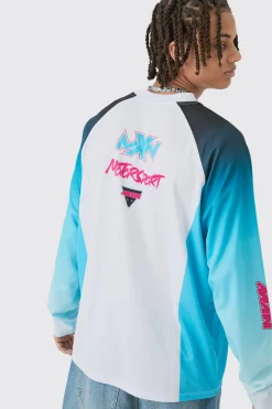 Oversized Motorsport Man Printed Long Sleeve Top | UK^boohooMAN New