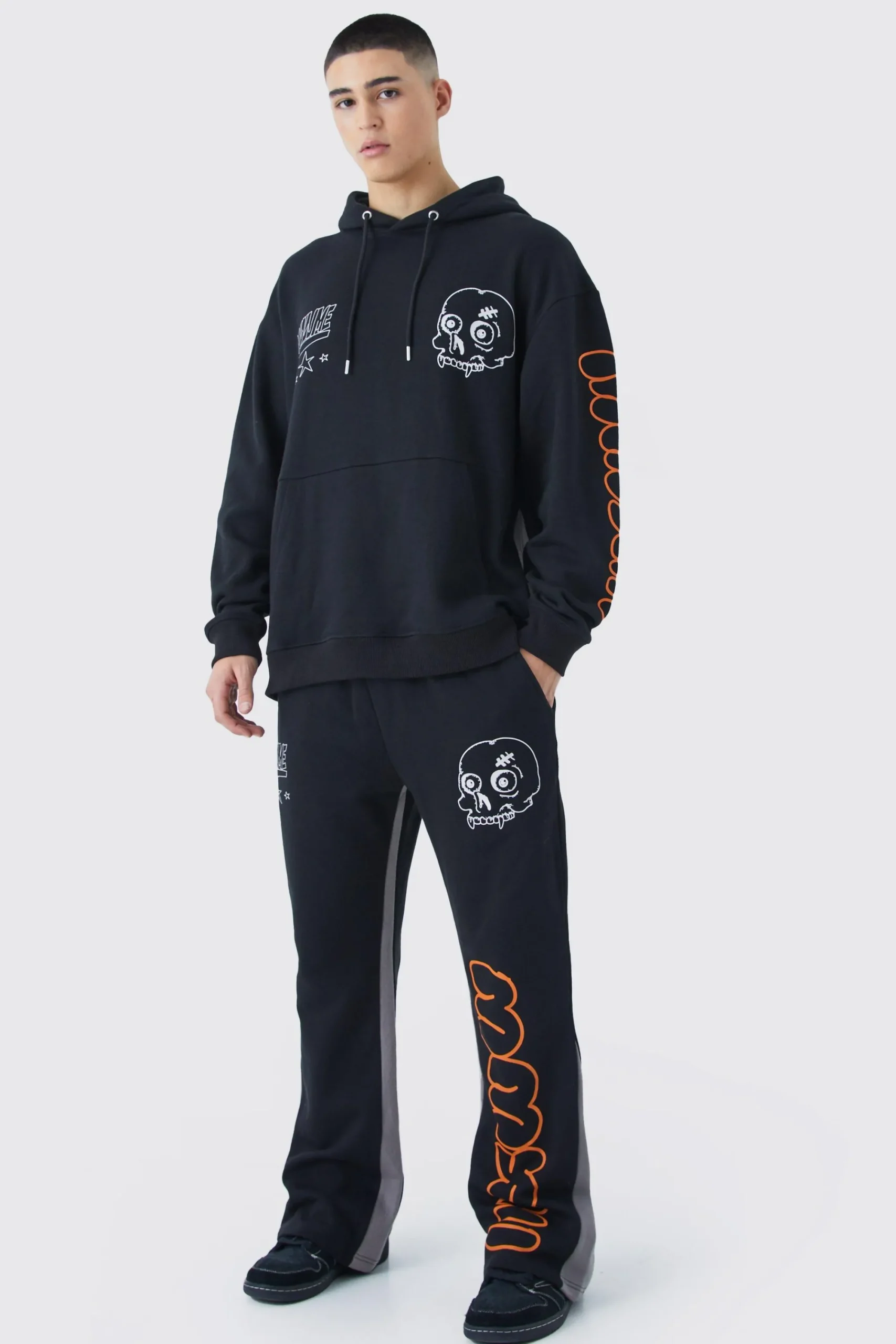boohooMAN Oversized Multi Print Panelled Tracksuit | UK| Tracksuits