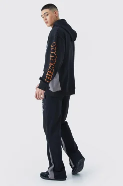 boohooMAN Oversized Multi Print Panelled Tracksuit | UK| Tracksuits