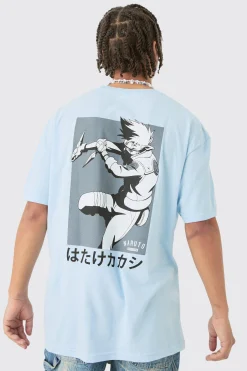 Oversized Naruto Anime Wash License T-shirt | UK^boohooMAN Sale