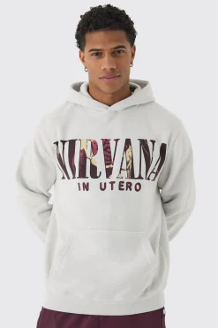boohooMAN Oversized Nirvana Wash Band License Print Hoodie | UK| Hoodies & Sweatshirts