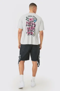 Oversized No Regrets Graffiti Wash Back Print T-shirt | UK^boohooMAN Discount