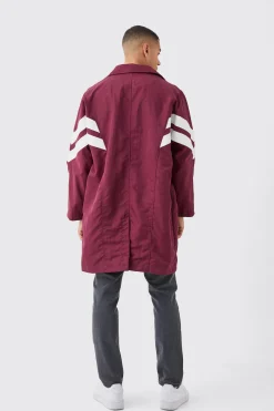 boohooMAN Oversized Nylon Mac With Pu Stripes | UK| Coats & Jackets