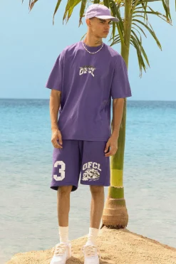boohooMAN Oversized Ofcl Racing Washed T-shirt & Long Length Shorts | UK| Sets & Co-Ords|Tracksuits
