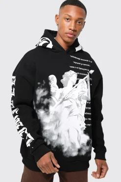 boohooMAN Oversized Ofcl Statue Graphic Hoodie | UK| Hoodies & Sweatshirts