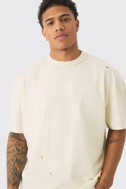 Oversized Official Applique Wash Heavyweight T-shirt | UK^boohooMAN Online