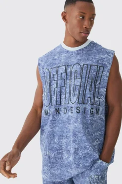 Oversized Official Concrete Printed Tank | UK^boohooMAN Online