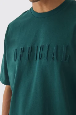 Oversized Official Embossed Detail T-Shirt | UK^boohooMAN