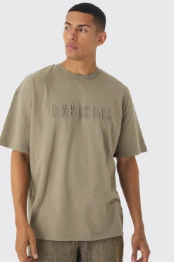 Oversized Official Embossed Detail T-Shirt | UK^boohooMAN Outlet