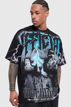Oversized Official Gravestone Graphic T-shirt | UK^boohooMAN Sale