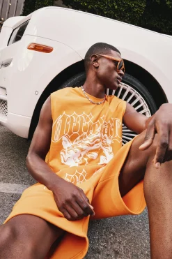 Oversized Official Large Print Tank & Short Set | UK^boohooMAN