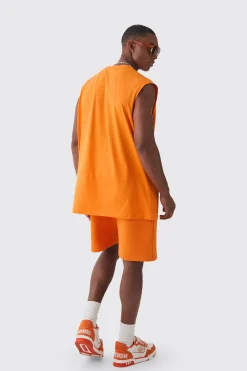 Oversized Official Large Print Tank & Short Set | UK^boohooMAN