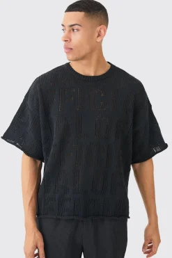 Oversized Official Open Stitch T-shirt In | UK^boohooMAN Hot