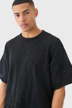 Oversized Official Open Stitch T-shirt In | UK^boohooMAN Hot