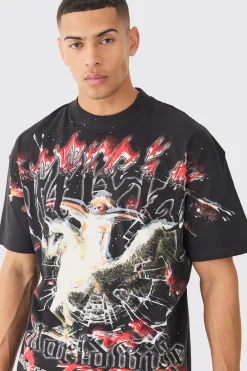 Oversized Official Over Seams Graphic T-shirt | UK^boohooMAN Online