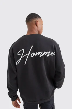 boohooMAN Oversized Official Puff Print Sweatshirt | UK| Hoodies & Sweatshirts