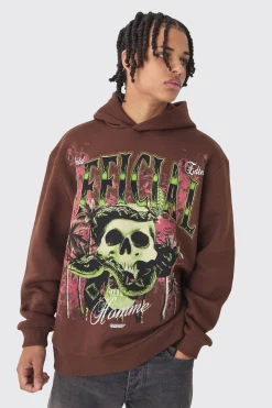 boohooMAN Oversized Official Skull Large Scale Graphic Hoodie | UK| Hoodies & Sweatshirts