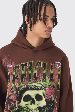 boohooMAN Oversized Official Skull Large Scale Graphic Hoodie | UK| Hoodies & Sweatshirts