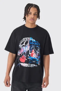 Oversized Official Split Print T-Shirt | UK^boohooMAN Hot