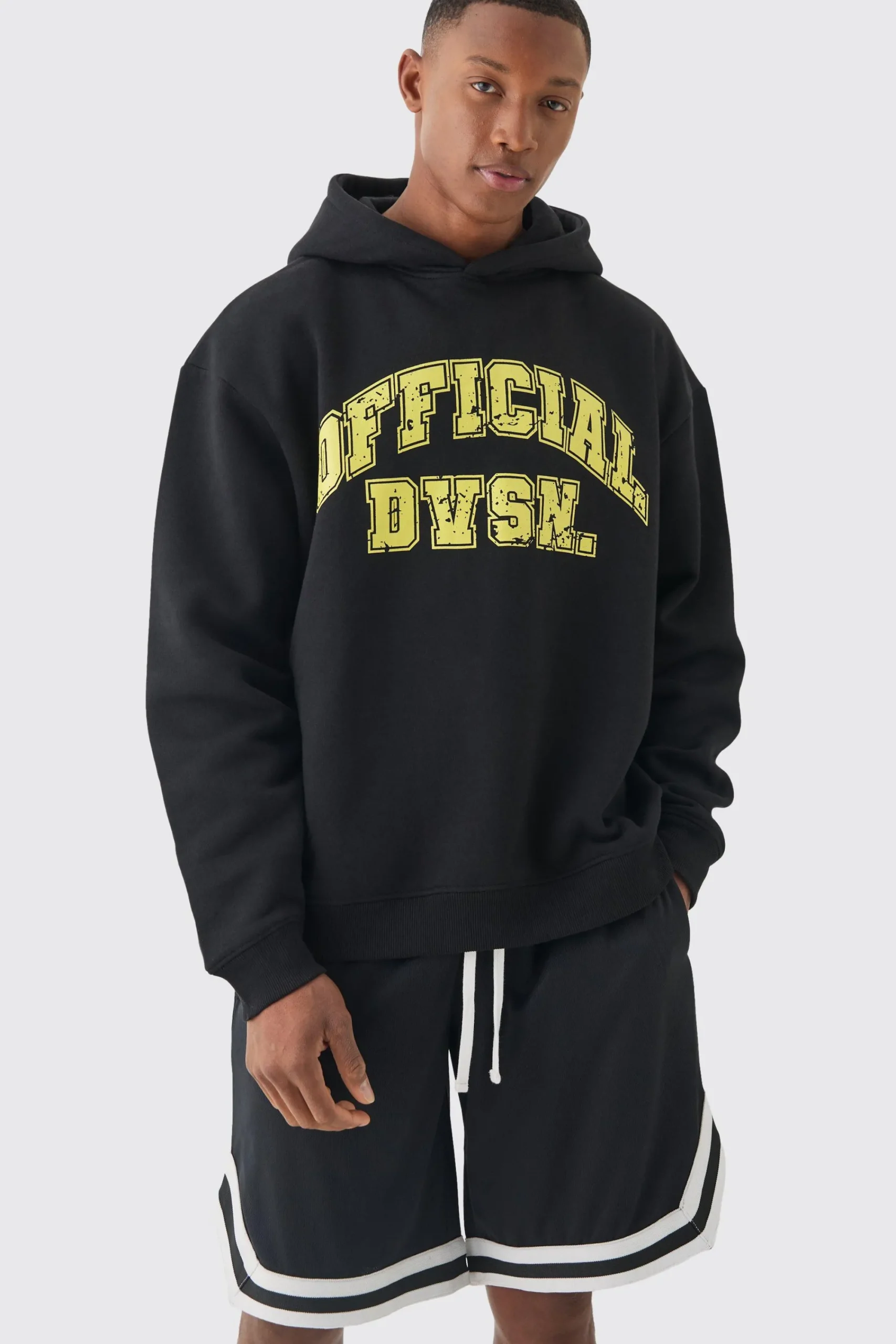 boohooMAN Oversized Official Varsity Hoodie And Basketball Short Set | UK| Tracksuits