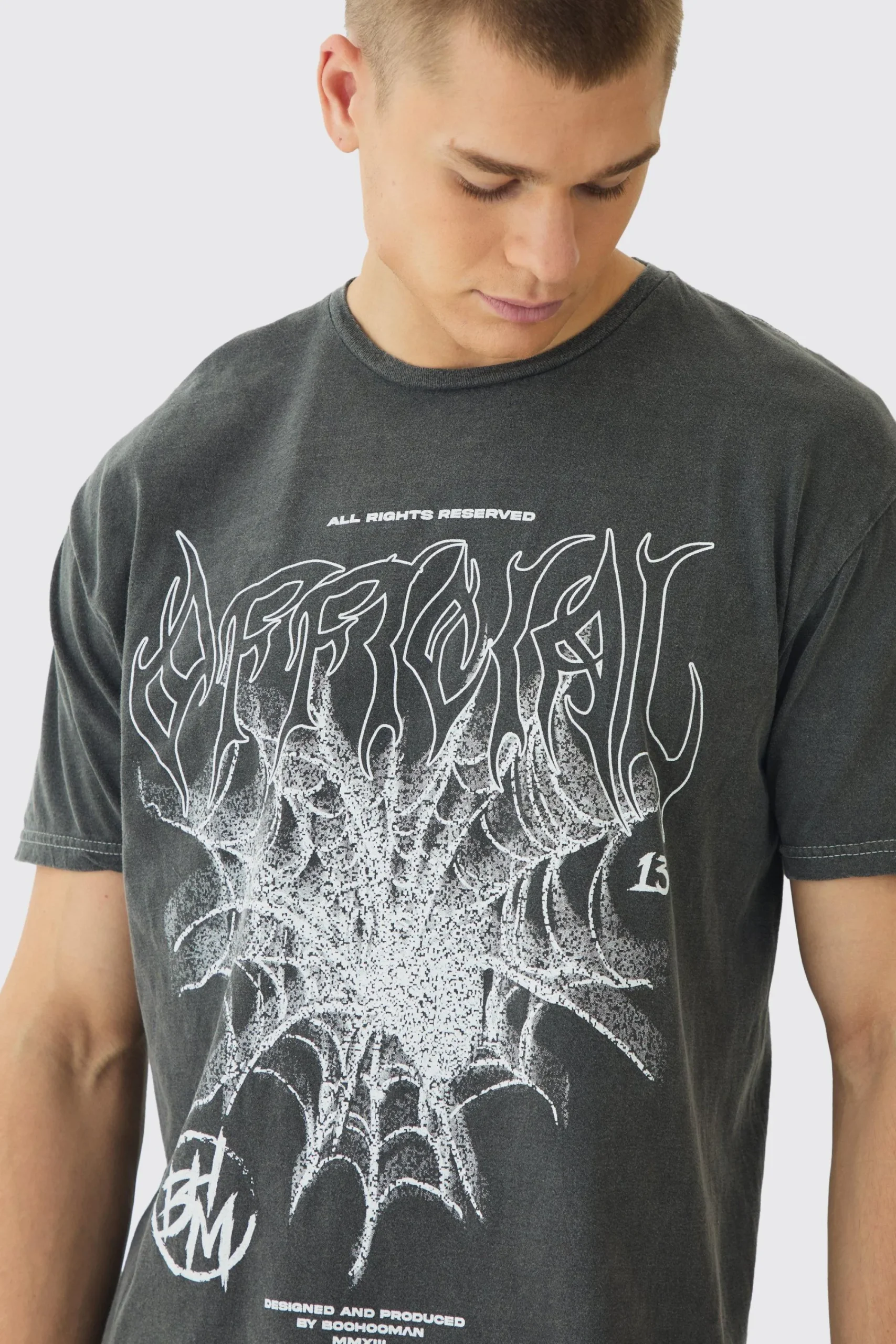 Oversized Official Web Print T-Shirt | UK^boohooMAN Sale