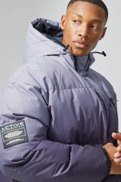 boohooMAN Oversized Ombre Print Ski Puffer Jacket | UK| Coats & Jackets