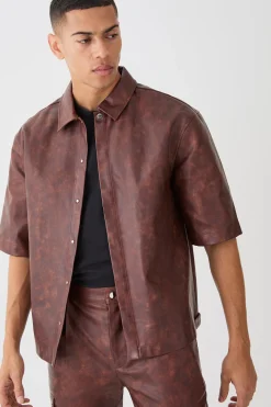 boohooMAN Oversized Ombre Pu Shirt | UK| Sets & Co-Ords