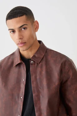 boohooMAN Oversized Ombre Pu Shirt | UK| Sets & Co-Ords