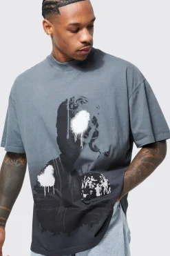 Oversized Ombre Statue Printed T-shirt | UK^boohooMAN Discount