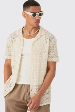boohooMAN Oversized Open Knit Shirt | UK| Shirts