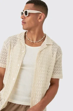 boohooMAN Oversized Open Knit Shirt | UK| Shirts