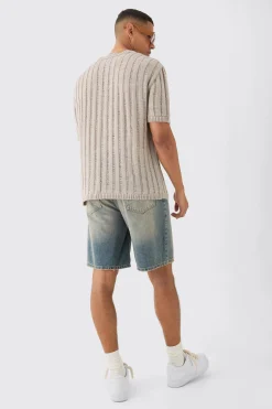 Oversized Open Ladder Stitch Knitted T-shirt In | UK^boohooMAN Best