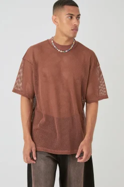 Oversized Open Mesh T-shirt | UK^boohooMAN Best