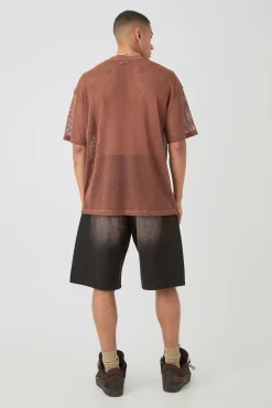 Oversized Open Mesh T-shirt | UK^boohooMAN Best