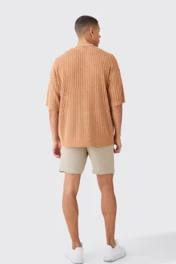 Oversized Open Stitch Tshirt With Pocket In | UK^boohooMAN Outlet