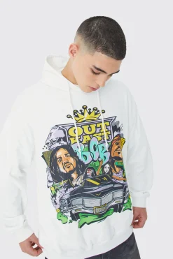 boohooMAN Oversized Outcast Grafitti License Hoodie | UK| Hoodies & Sweatshirts
