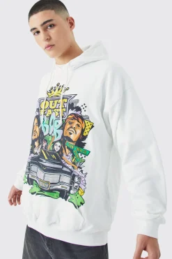 boohooMAN Oversized Outcast Grafitti License Hoodie | UK| Hoodies & Sweatshirts