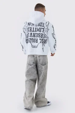 boohooMAN Oversized Over Seams Rottweiler Lightning Graphic Hoodie | UK| Hoodies & Sweatshirts