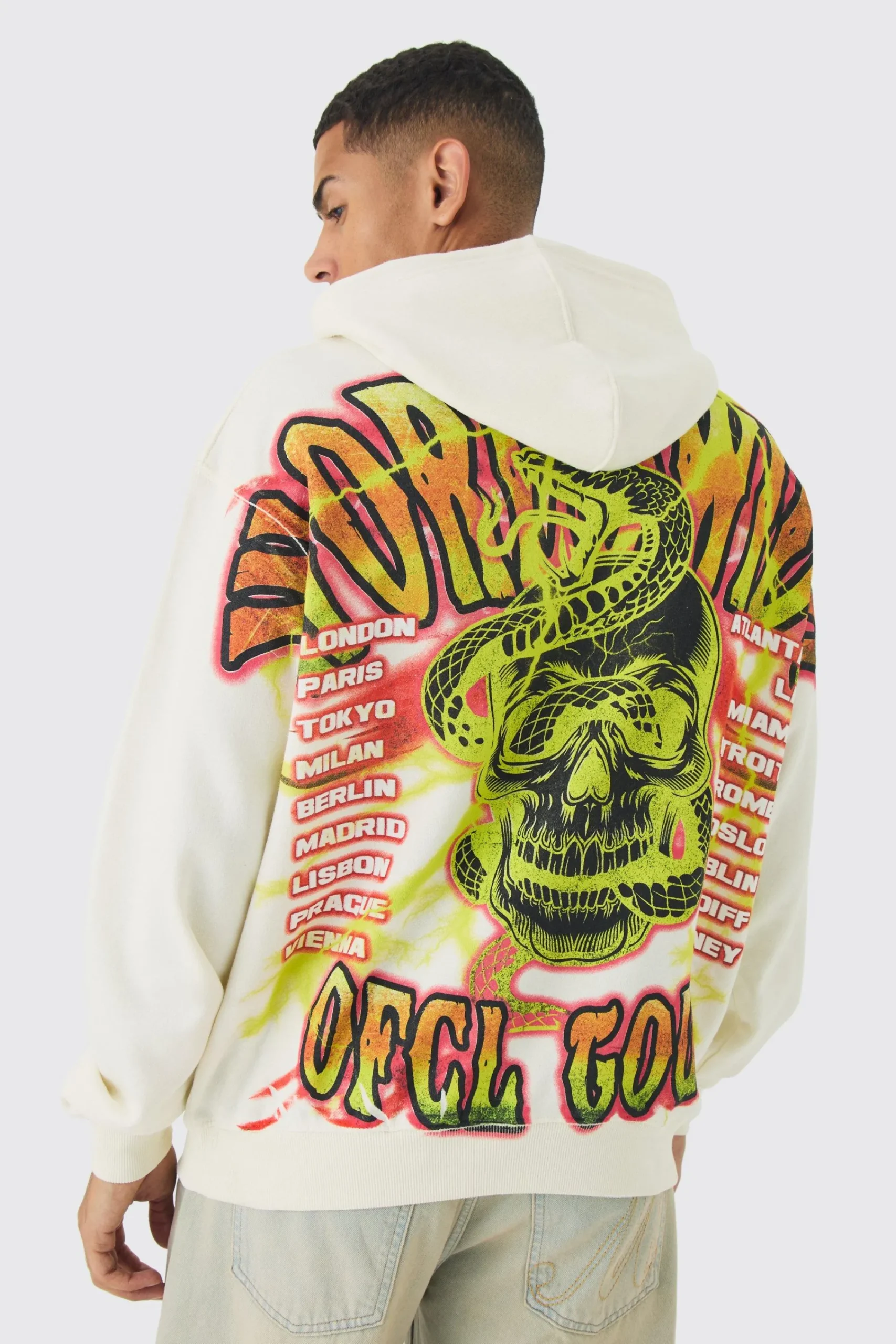boohooMAN Oversized Over The Seams Ofcl Tour Back Graphic Hoodie | UK| Hoodies & Sweatshirts