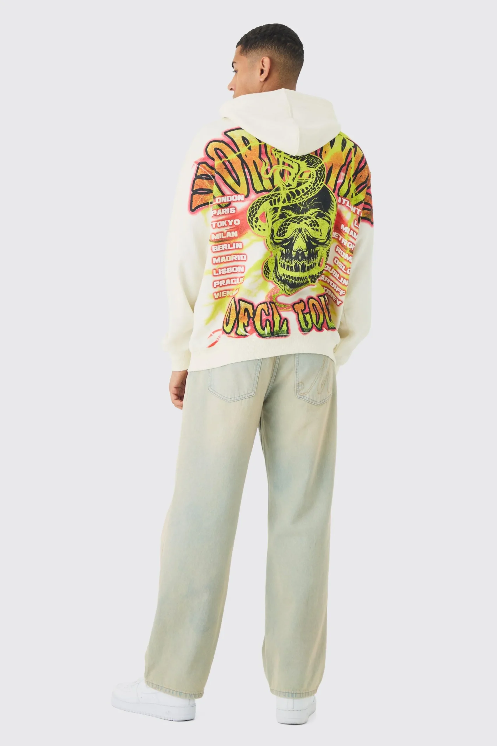 boohooMAN Oversized Over The Seams Ofcl Tour Back Graphic Hoodie | UK| Hoodies & Sweatshirts