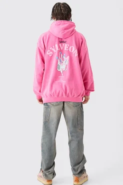 boohooMAN Oversized Overdye Pokemon Sylveon License Hoodie | UK| Hoodies & Sweatshirts