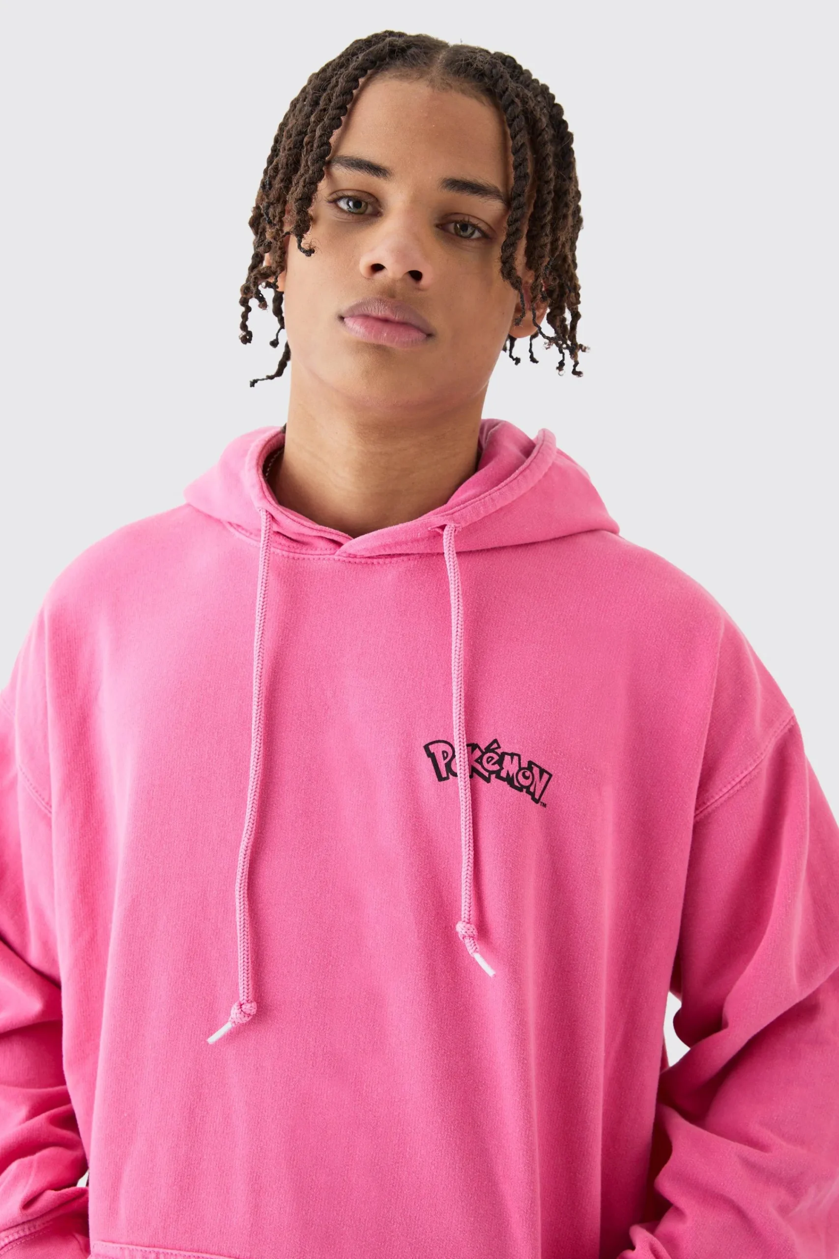 boohooMAN Oversized Overdye Pokemon Sylveon License Hoodie | UK| Hoodies & Sweatshirts