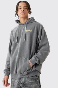 boohooMAN Oversized Overdye Pokemon Lucario License Hoodie | UK| Hoodies & Sweatshirts