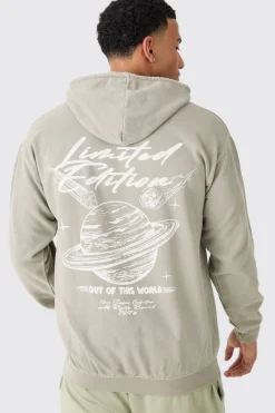 boohooMAN Oversized Overdye Space Graphic Hoodie | UK| Hoodies & Sweatshirts