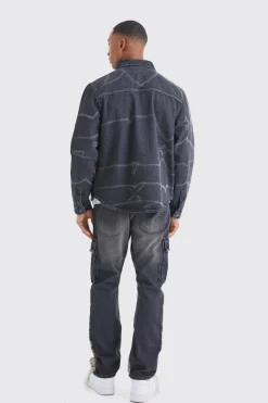 boohooMAN Oversized Overdyed Crinkled Denim Shirt | UK| Shirts|Coats & Jackets