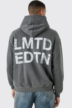 boohooMAN Oversized Overdyed Lmtd Graphic Hoodie | UK| Hoodies & Sweatshirts