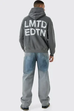 boohooMAN Oversized Overdyed Lmtd Graphic Hoodie | UK| Hoodies & Sweatshirts