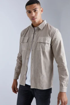 boohooMAN Oversized Overdyed Twill Overshirt | UK| Shirts